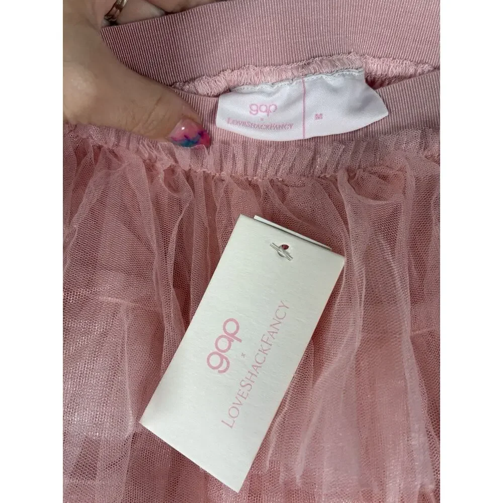 Gap x LoveShackFancy Girls M 8-9 NWT Pink Tulle Tiered Tutu Skirt Coquette